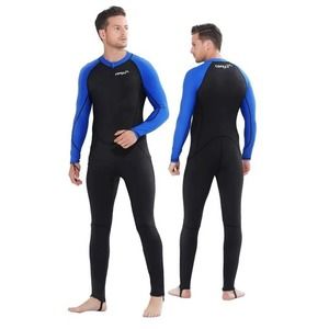 COPOZZ Mens Sz Medium Diving Snorkle Surfing Thin Wetsuit Full body BLACK BLUE